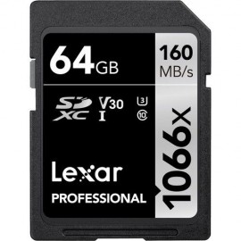 Tarjeta LEXAR Professional SDXC 64GB UHS-I U3 V30 Clase 10